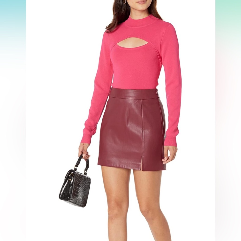 NWT The Drop Women's Vegan Leather A-line Mini Skirt - Size M